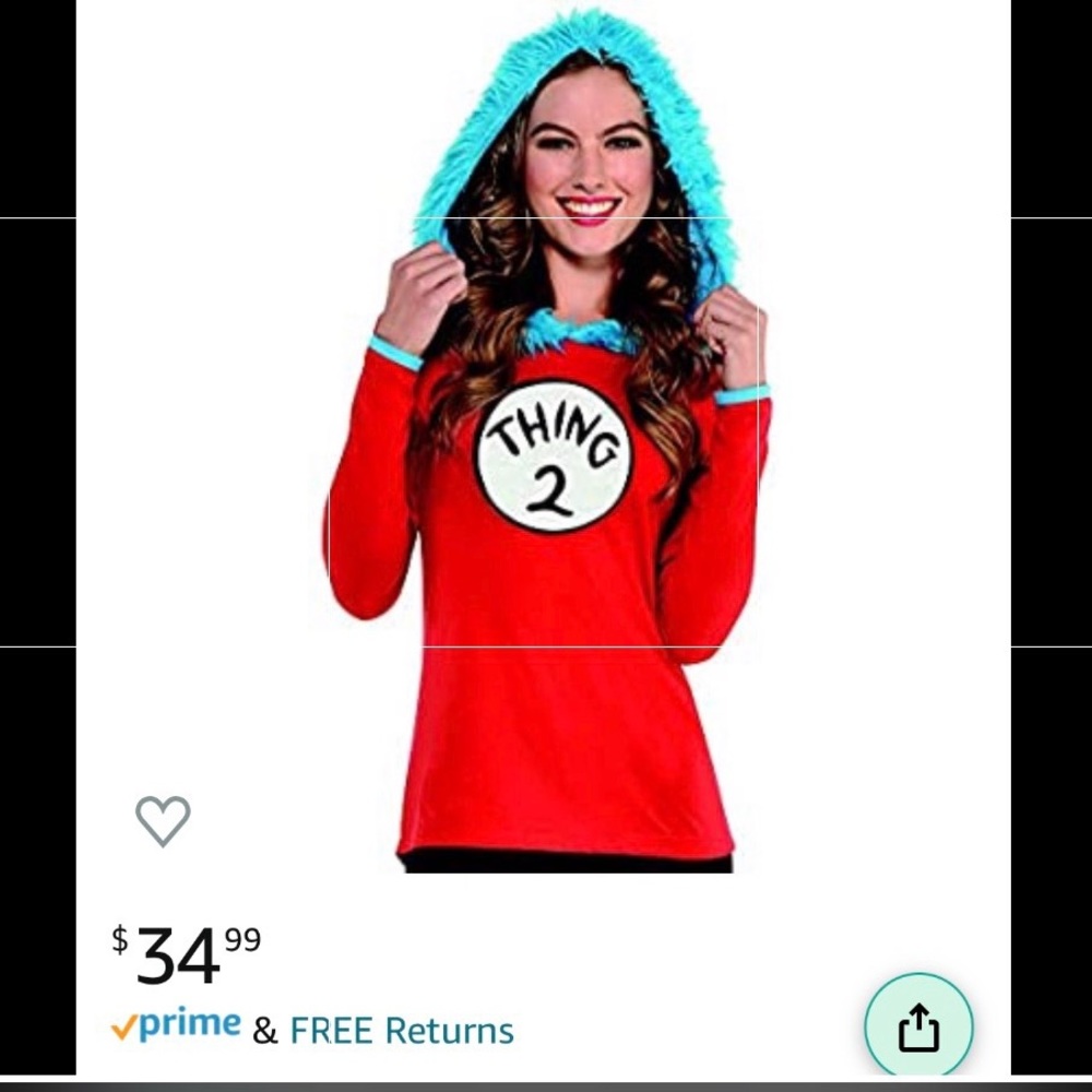 Dr. Seuss Cat in the Hat Thing 1 or 2 costume